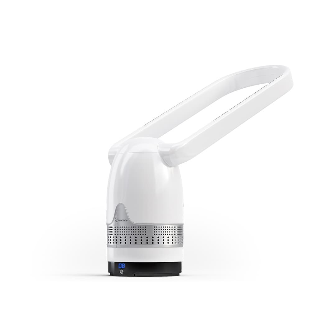 MRBREEZE Silver Oval Bladeless Fan and Air Purifier view 3