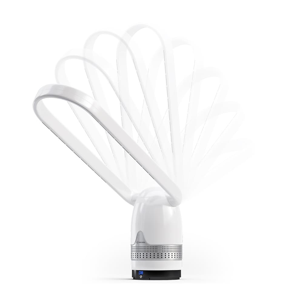 MRBREEZE Silver Oval Bladeless Fan and Air Purifier view 5